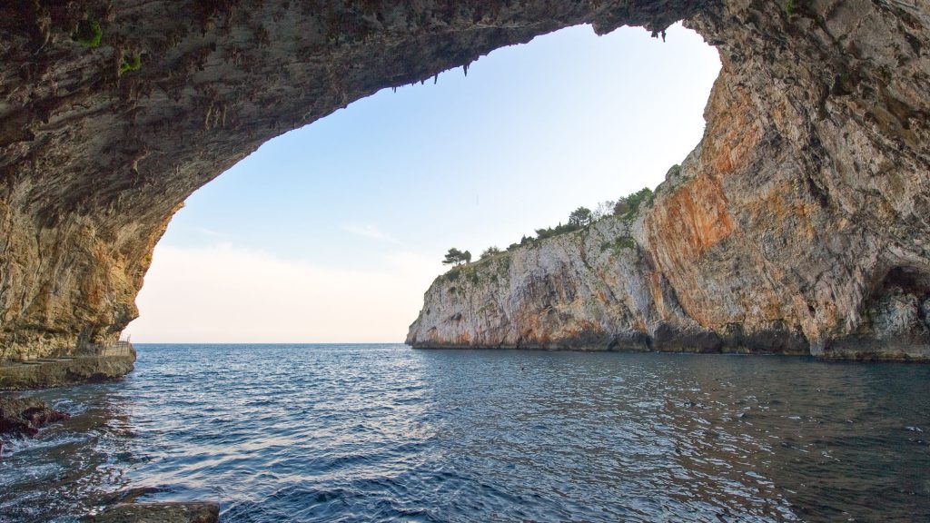 Castro, Italy, the entrance from the sea to the Zinzulusa cave